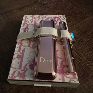Dior vintage blush and lip compact with brushes